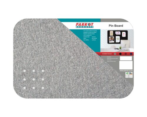 Parrot Adhesive No Frame Pin Board 450 x 300mm Grey