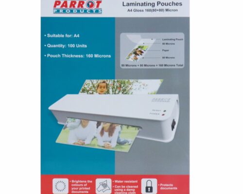 Parrot A4 Gloss Laminating Pouches 100 Pack
