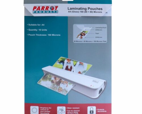 Parrot Laminating A4 Pouches Gloss 10 Pack