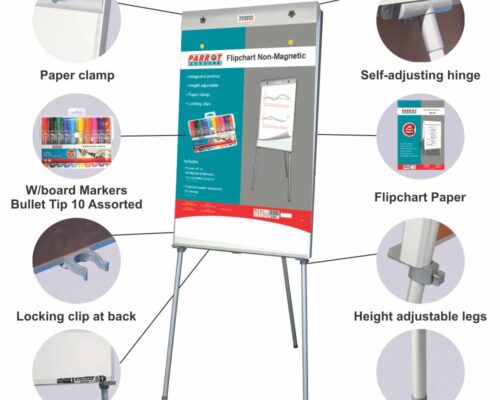 Parrot Standard 1000 x 640mm Non-Magnetic Flipchart