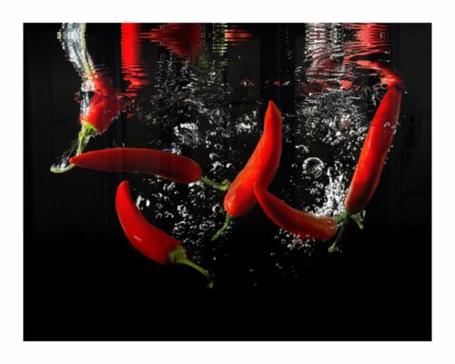 Parrot Decorative Glass Wall Tile Chilli 898 x 700 x 6mm