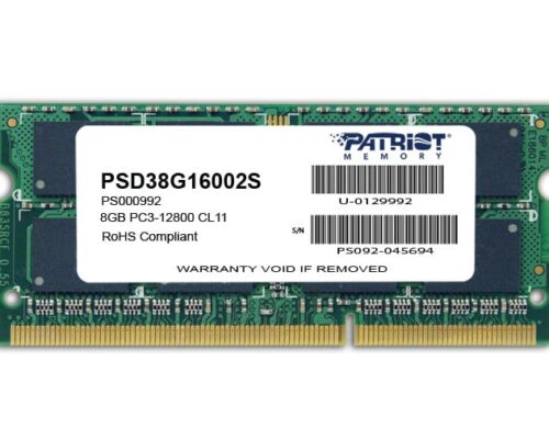 Patriot Signature Line 8GB 1600MHz Ddr3 Dual Rank Sodimm Notebook Memory