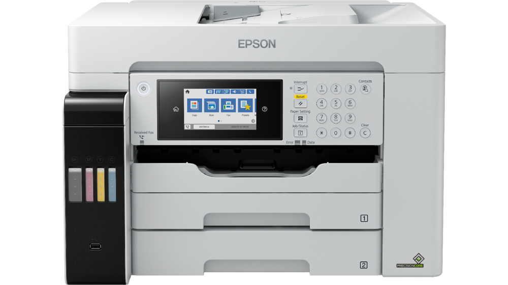 Epson 32ppm Mono 32ppm Colour A3+ Print Scan Copy Fax USB/USBHost Wi-Fi/Wi-FiDirect Ethernet AutoDuplexPrint&Scan ADF PCL incl 1 set of ink