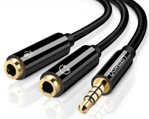 UGreen 3.5mm M To 2xf Audio + Mic Audio Adapter Black