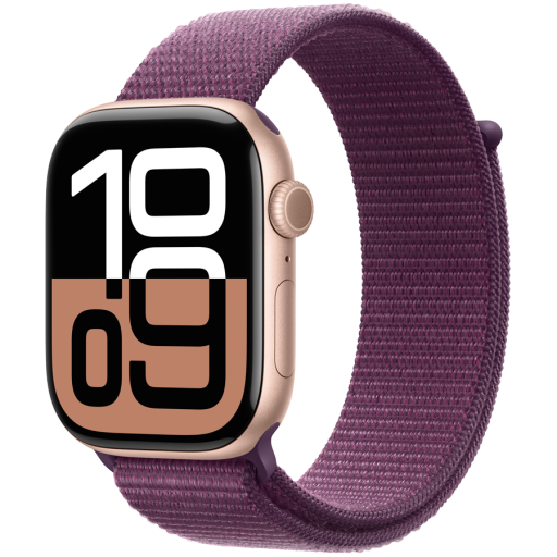 Apple Watch Series 10 42mm | GPS | Cellular | Rose Gold Aluminium Case | Plum Sport Loop