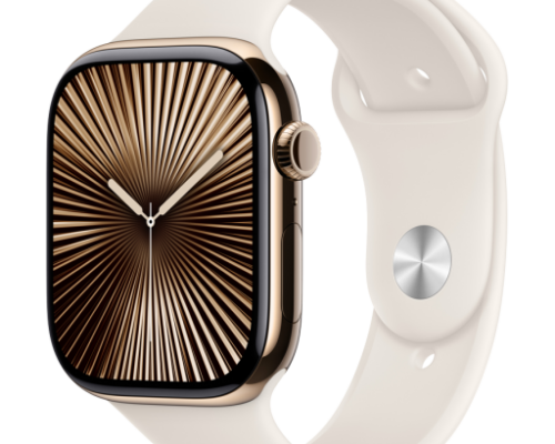 Apple Watch Series 10 46mm | GPS | Cellular | Gold Titanium Case | S/M Starlight Sport Band