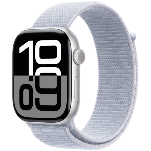 Apple Watch Series 10 42mm | GPS | Cellular | Silver Aluminium Case | Blue Cloud Sport Loop
