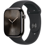 Apple Watch Series 10 42mm | GPS | Cellular | Slate Titanium Case | S/M Black Sport Band