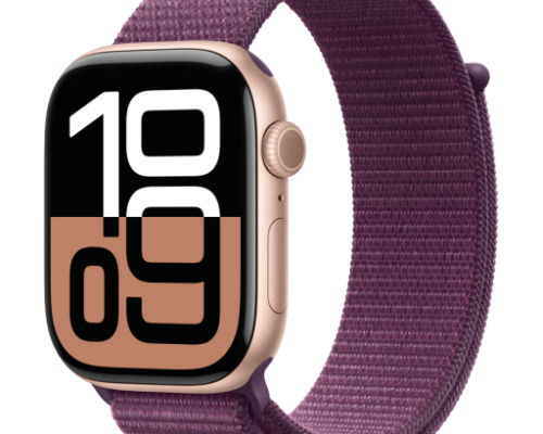 Apple Watch Series 10 46mm | GPS | Cellular | Rose Gold Aluminium Case | Plum Sport Loop