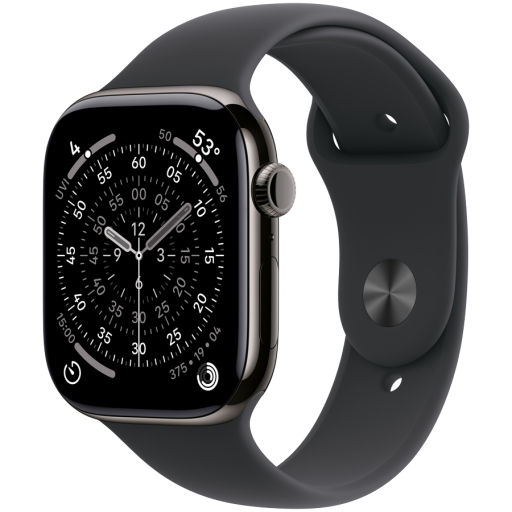 Apple Watch Series 11 46mm | GPS | Cellular | Slate Titanium Case | M/L Black Sport Band