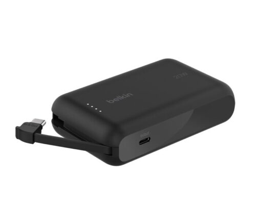 Belkin BoostCharge 10K Power Bank with Integrated Cable Black
