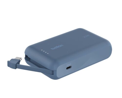 Belkin BoostCharge 10K Power Bank with Integrated Cable Blue