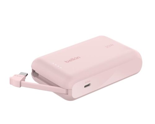 Belkin BoostCharge 10K Mah PowerBank With Integrated Cable Pink