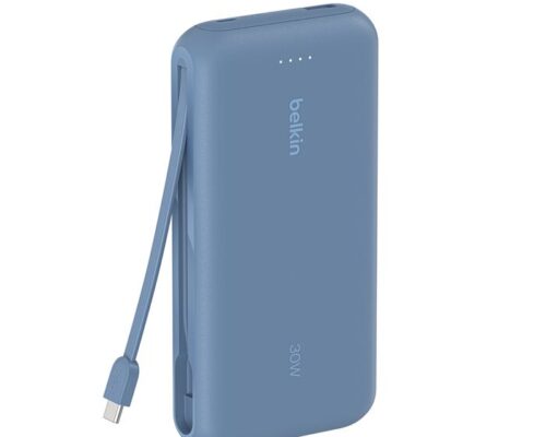 Belkin BoostCharge 20K Power Bank with Integrated Cable Blue