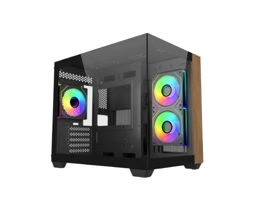 Cooler Master Elite 481 Wood Micro-ATX Case Black
