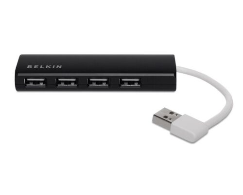 Belkin 4-Port USB 2.0 Ultra-Slim Travel Hub Black