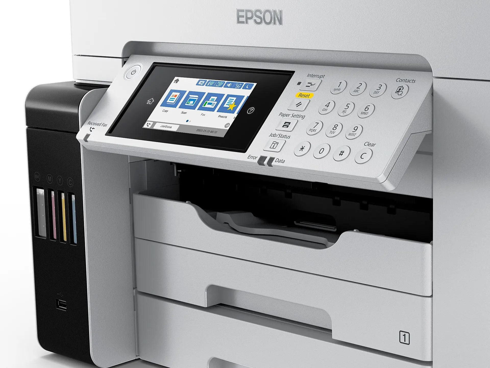 Epson 32ppm Mono 32ppm Colour A3+ Print Scan Copy Fax USB/USBHost Wi-Fi/Wi-FiDirect Ethernet AutoDuplexPrint&Scan ADF PCL incl 1 set of ink