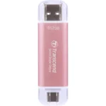 TRANSCEND 512GB ESD310P USB A and C PORTABLE SSD - Pink