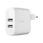 Belkin BoostCharge 2 Port USB-A Wall Charger White